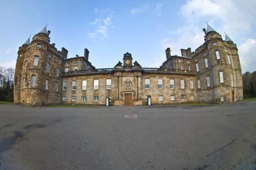 Holyrood Palace, as seen through my oh-so-fun fisheye