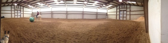 Indoor arena at the new facility
