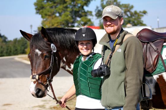 My videographer, photographer, hay net tie-er, horse handy husband!