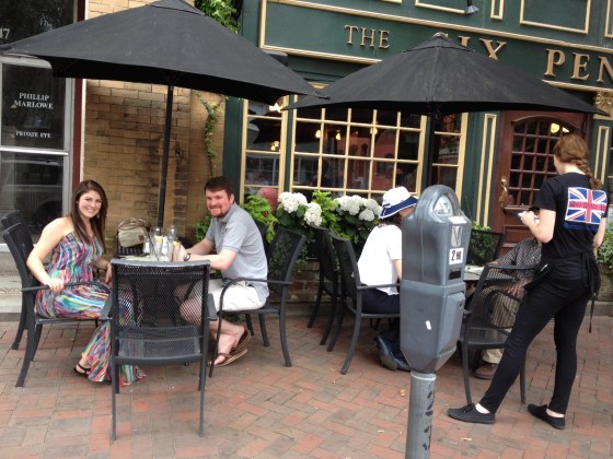 Hanging out at Six Pence Pub, where apparently Something to Talk About was filmed (we were there for the pub grub!)