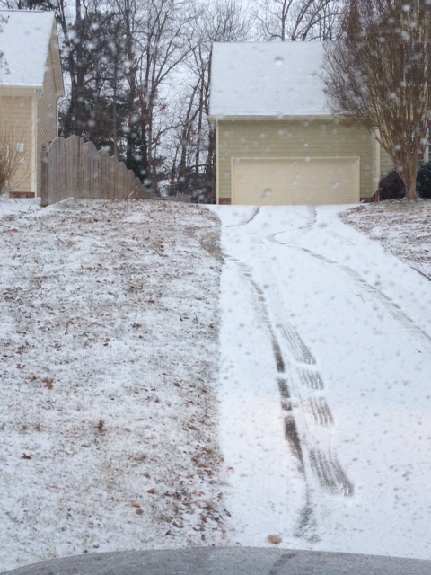 I only skidded off the driveway a little...