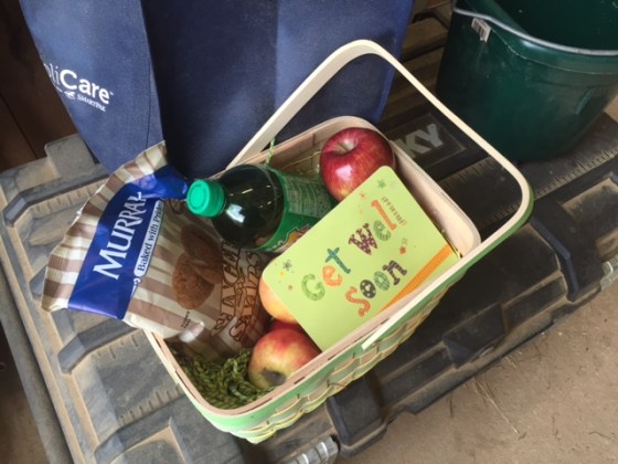 Foster's friend made him a get well soon basket