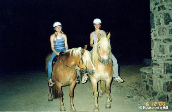 Birthday trail rides on Marla (left) and Tanner